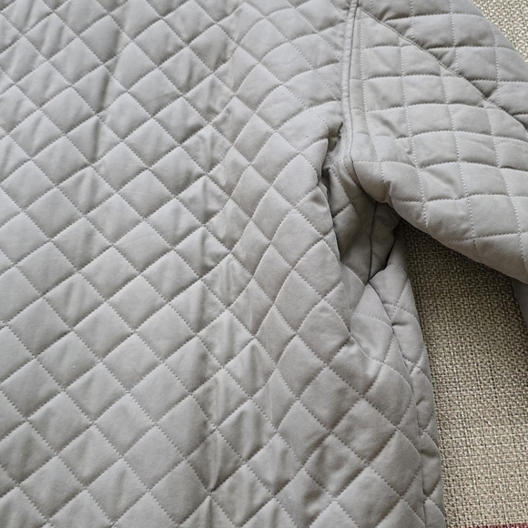 Vintage Spiegel Beige Quilted Jacket with Dark Faux Leather Trim - Picture 2 of 6